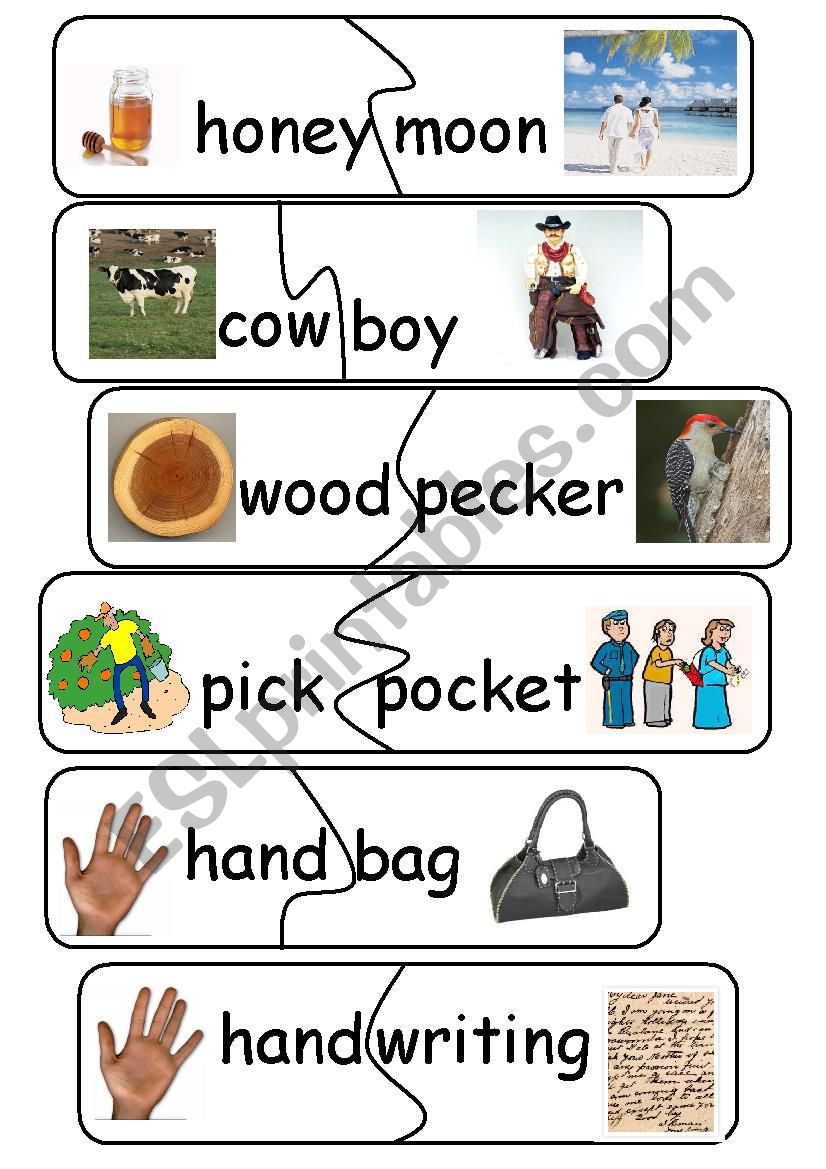 Compound Words/Game - set 15 worksheet