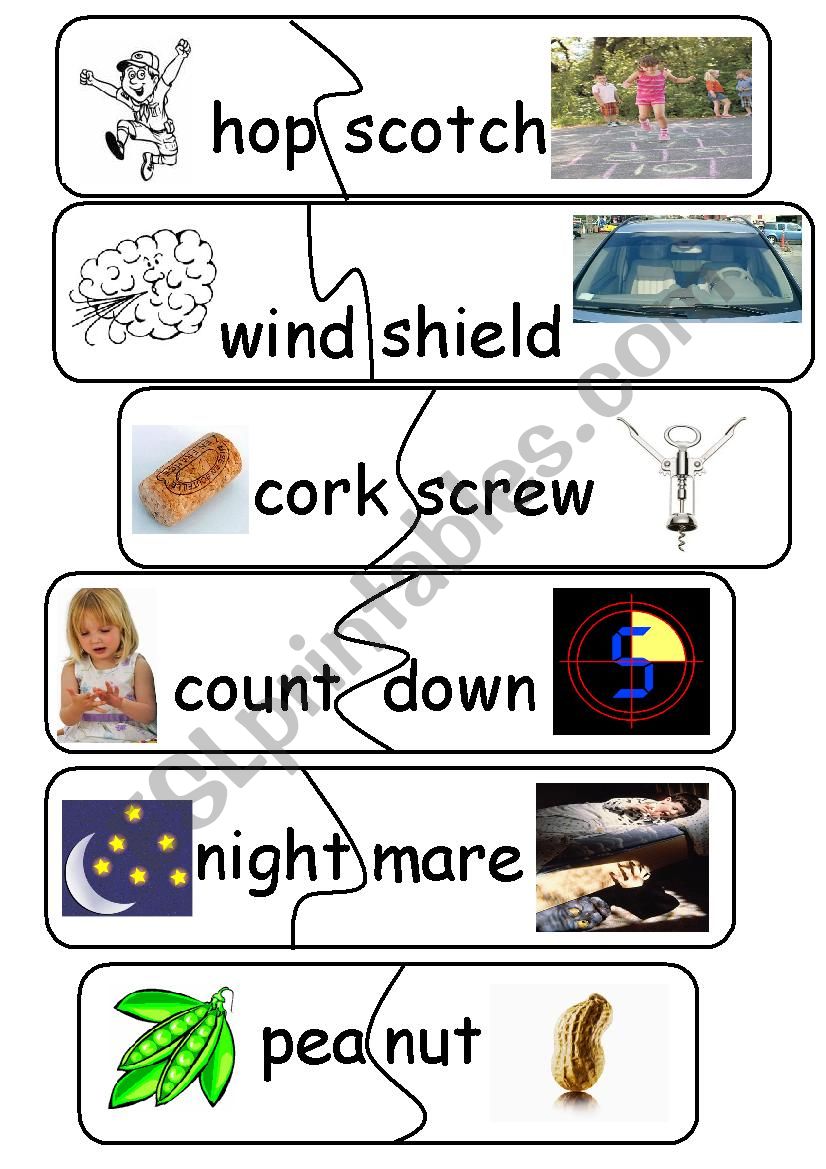 Compound Words/Game - set 16 worksheet