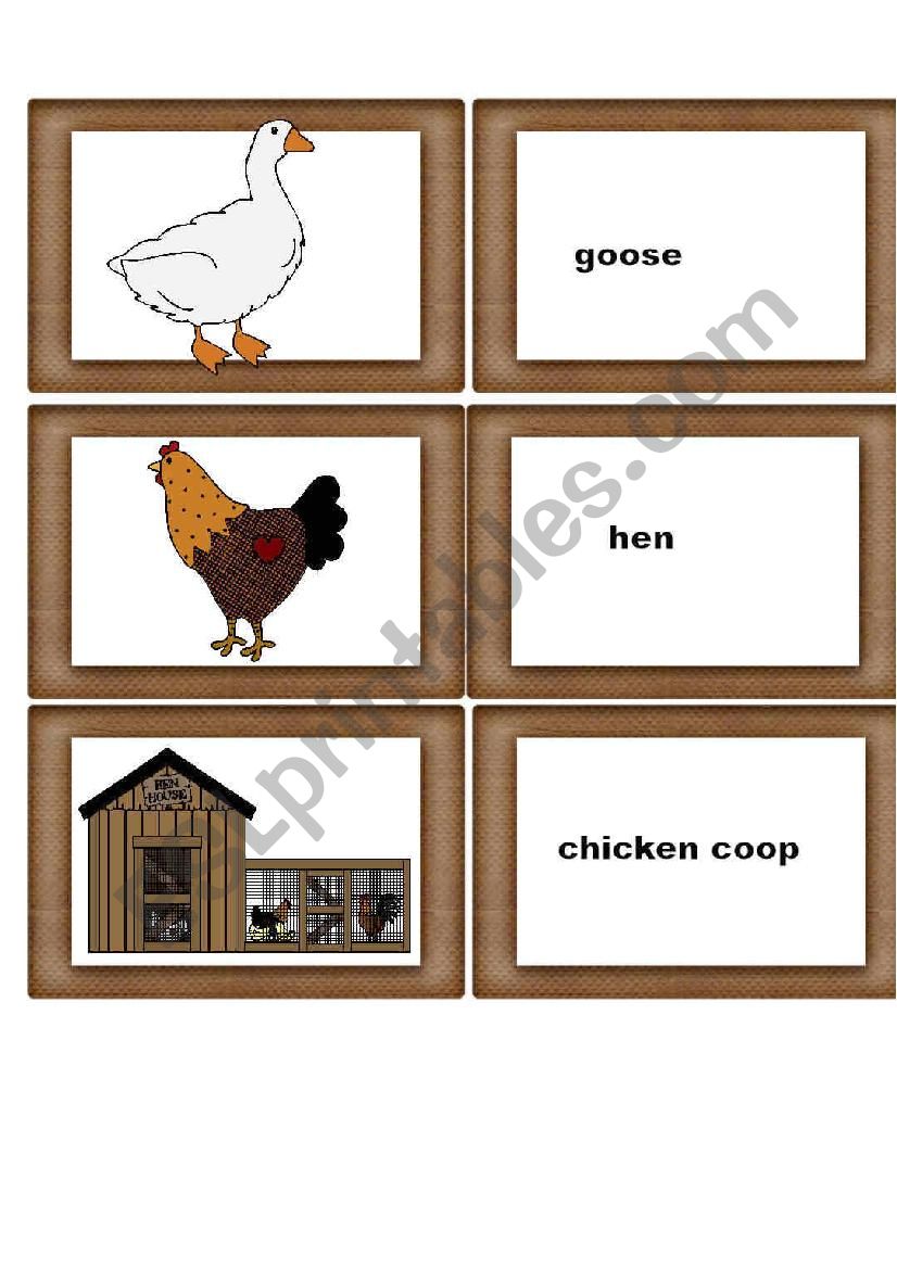 Farm/Country Flash-cards worksheet