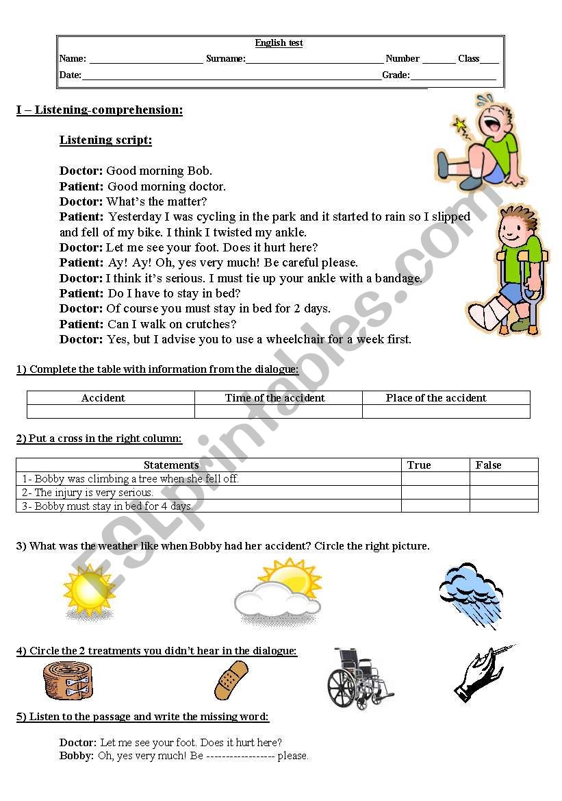 english test  worksheet