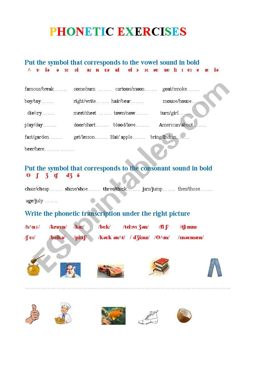 phonetic exercises worksheet