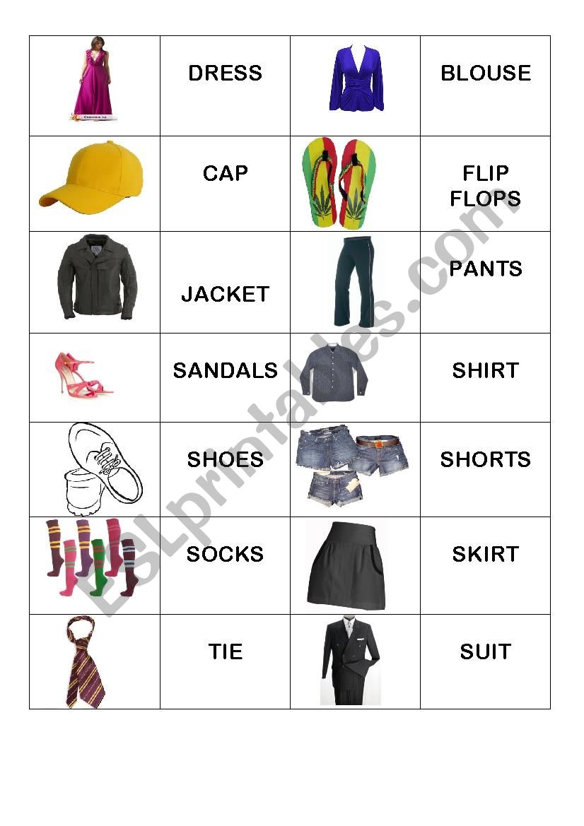 ClothesMatch - ESL worksheet by hensel