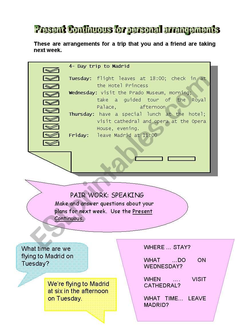 Arrangements worksheet