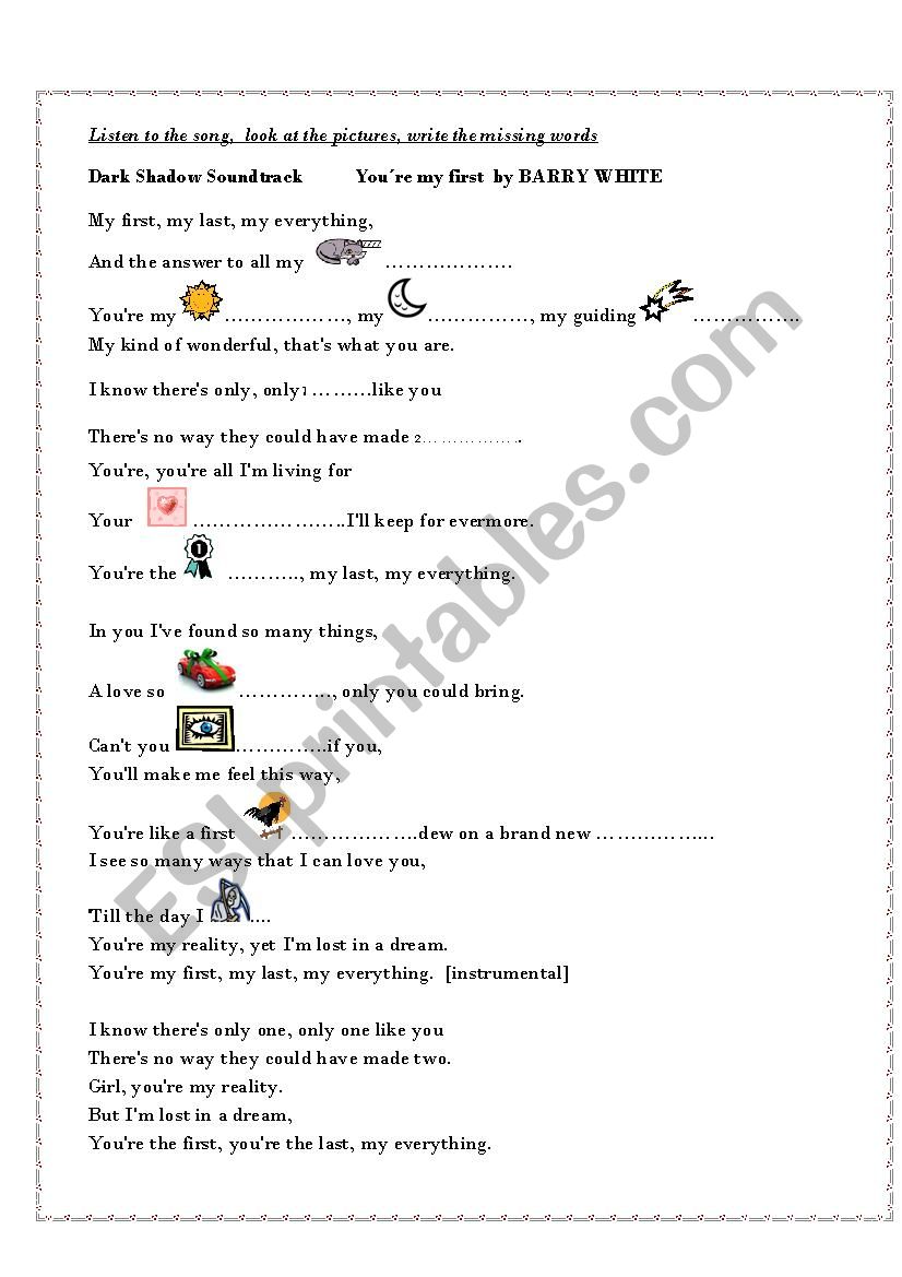   Dark Shadows Soundtrack YouÂ´re my First  by Barry white