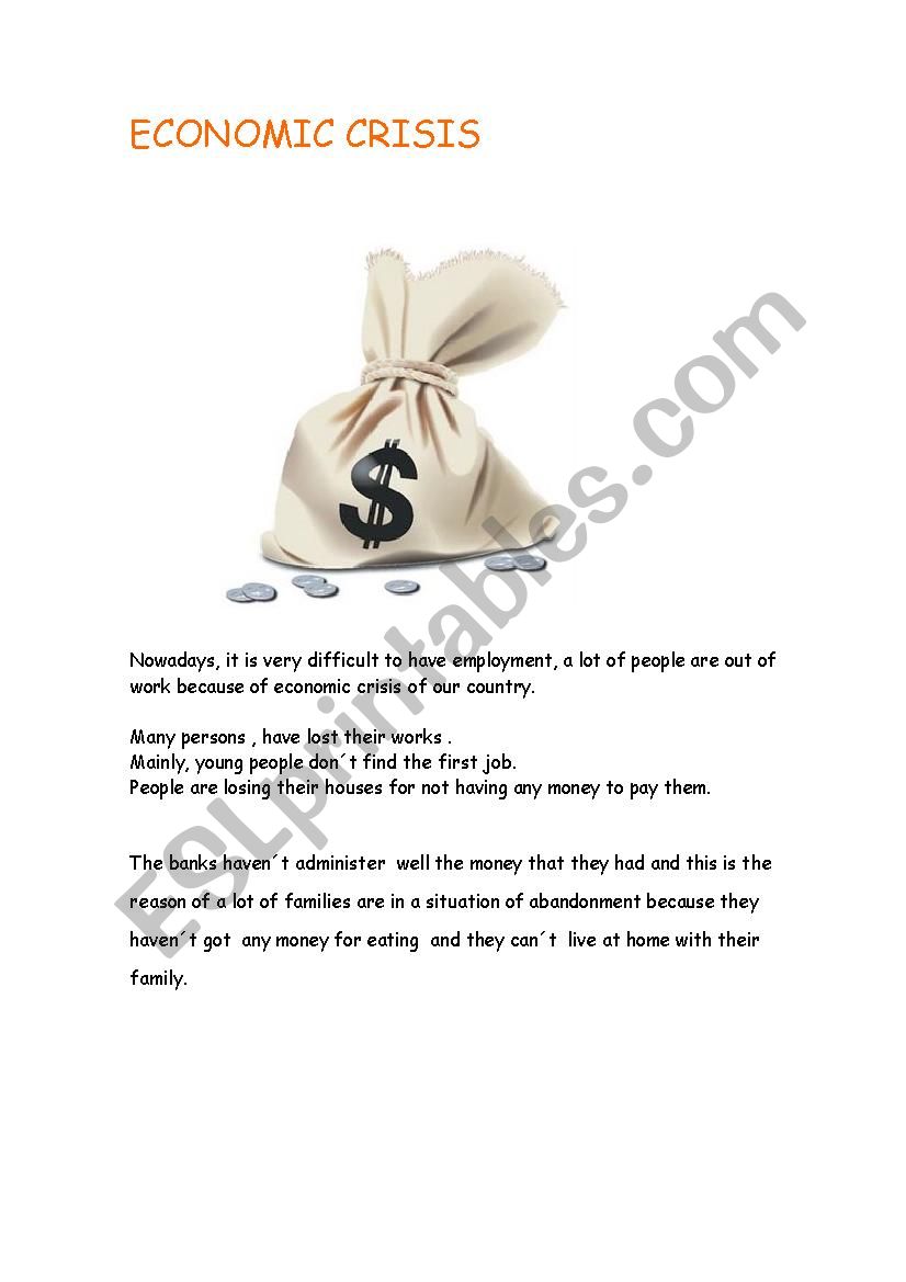 ECONOMIC  CRISIS worksheet