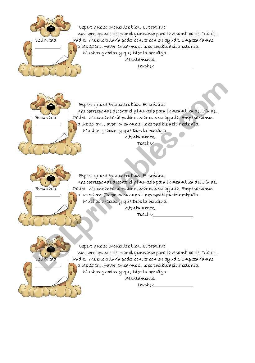 Invitacion worksheet