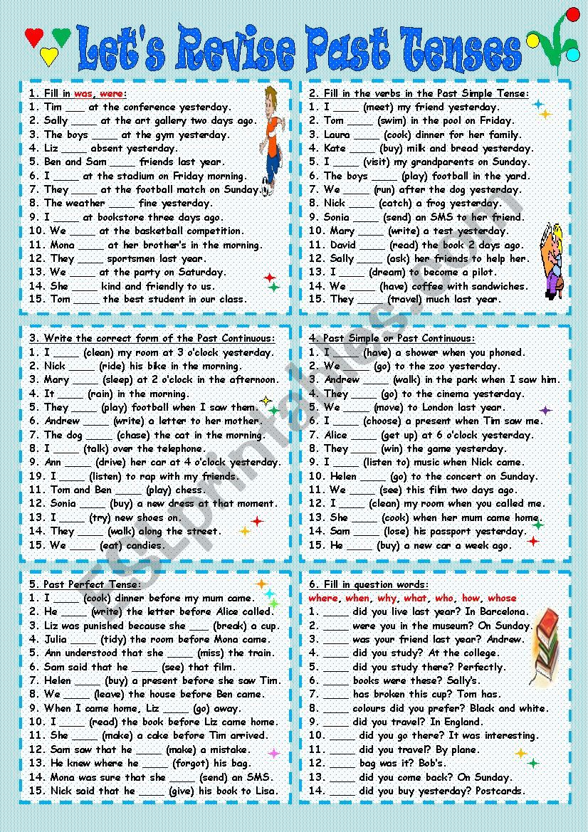 LetÂ´s Revise Past Tenses worksheet