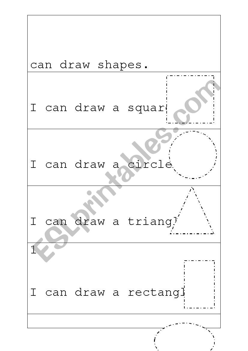 I can draw shapes worksheet