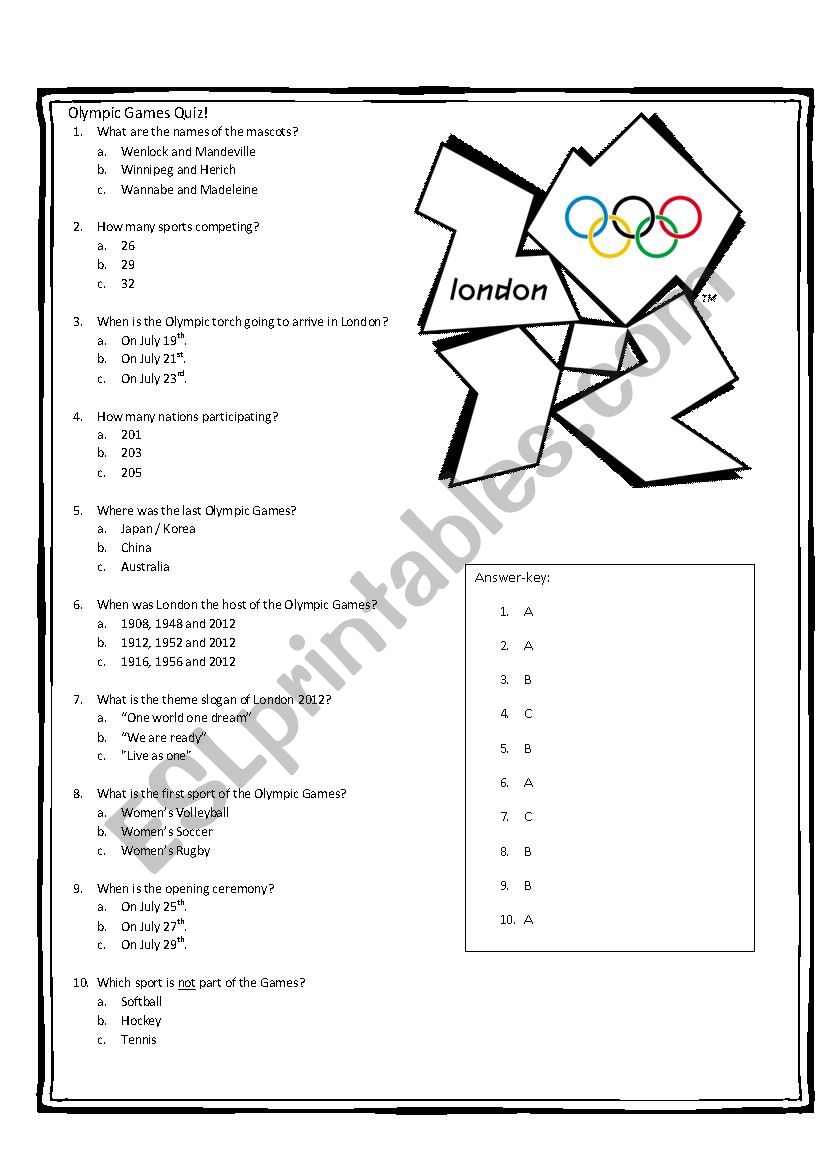 London Olympic Games 2012 Quiz