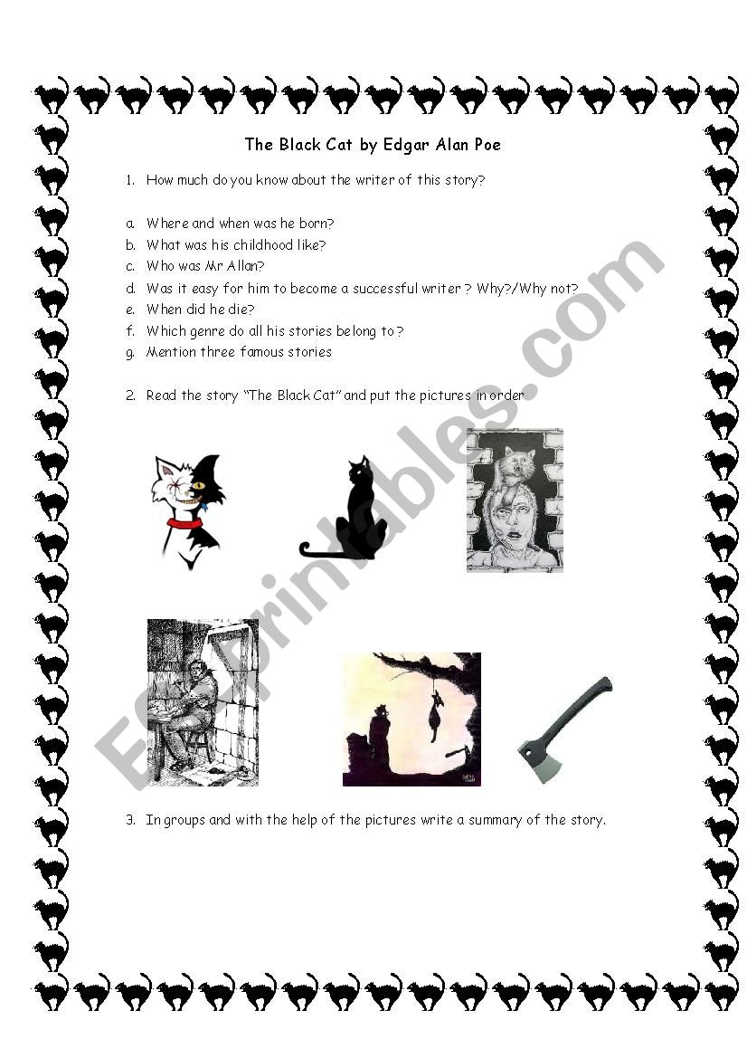 The black cat worksheet