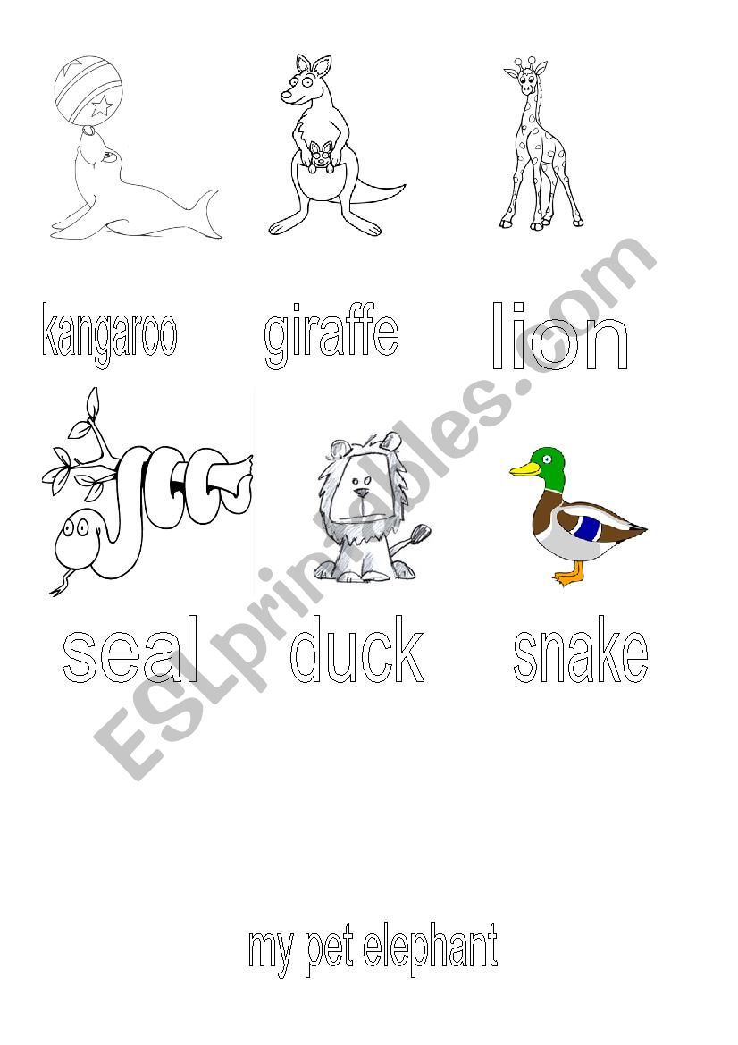 Zoo Animal Mix-Match worksheet