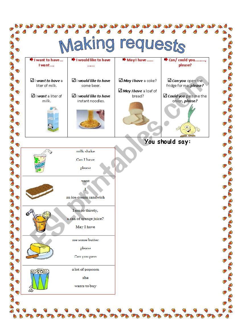 Making requests  worksheet