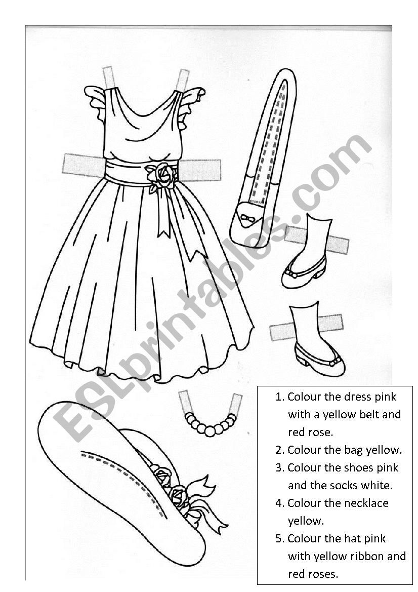 Paper doll clothes 6 worksheet