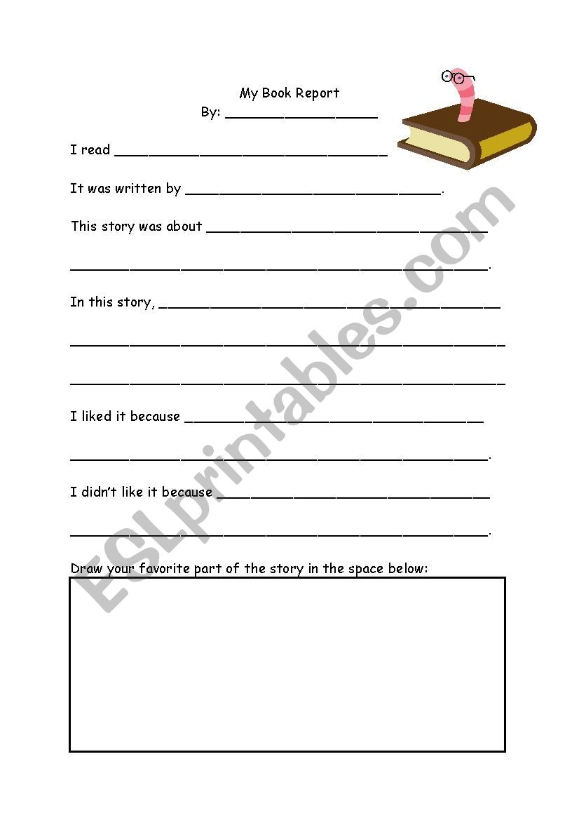 My Book Report worksheet