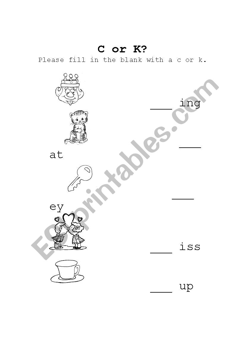 C or K? worksheet