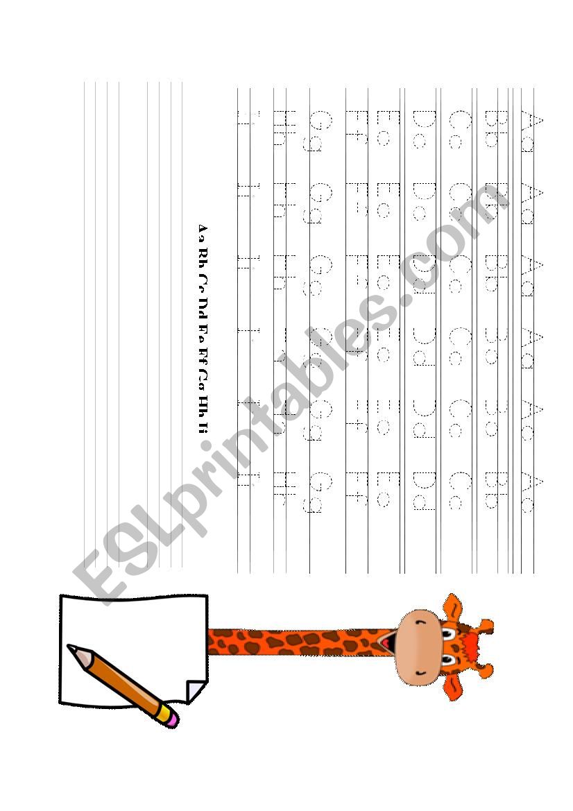 Alphabet tracing Aa-Ii  worksheet