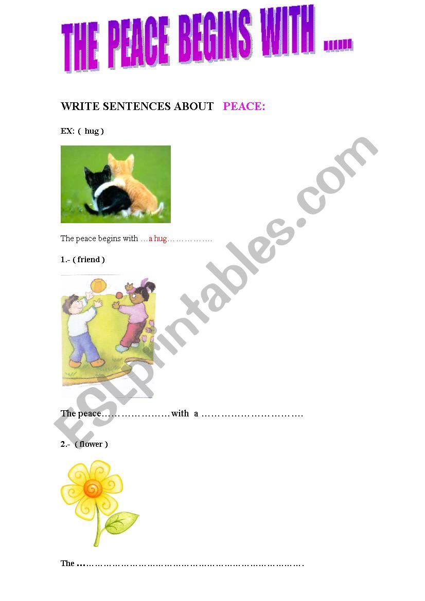 THE PEACE worksheet