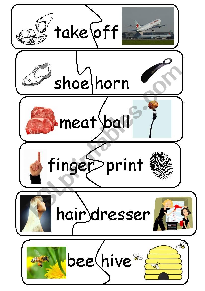 Compound Words/Game - set 19 worksheet