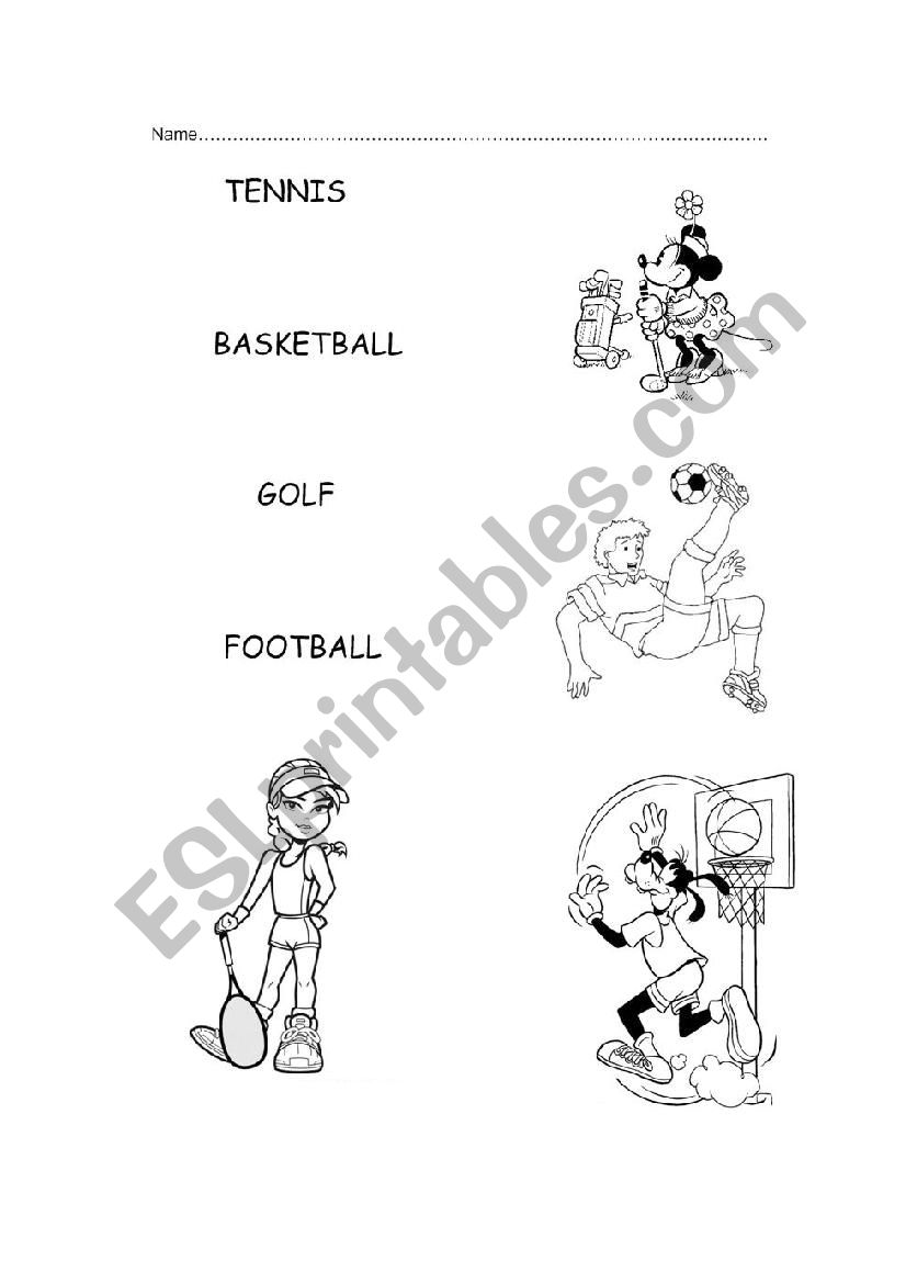 Sports worksheet