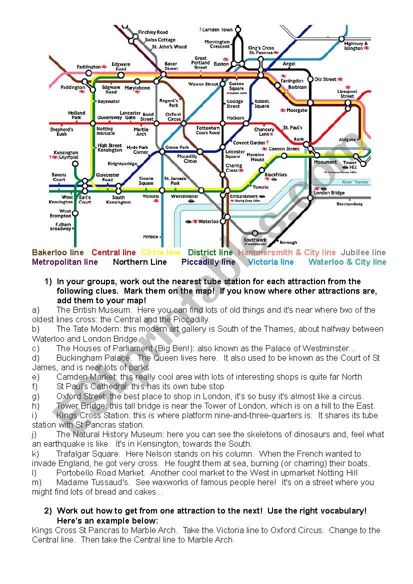 Underground game worksheet