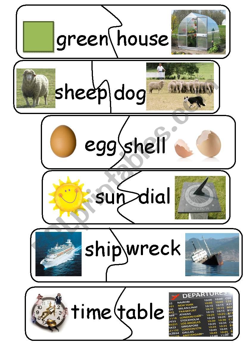 Compound Words/Game - set 21 worksheet