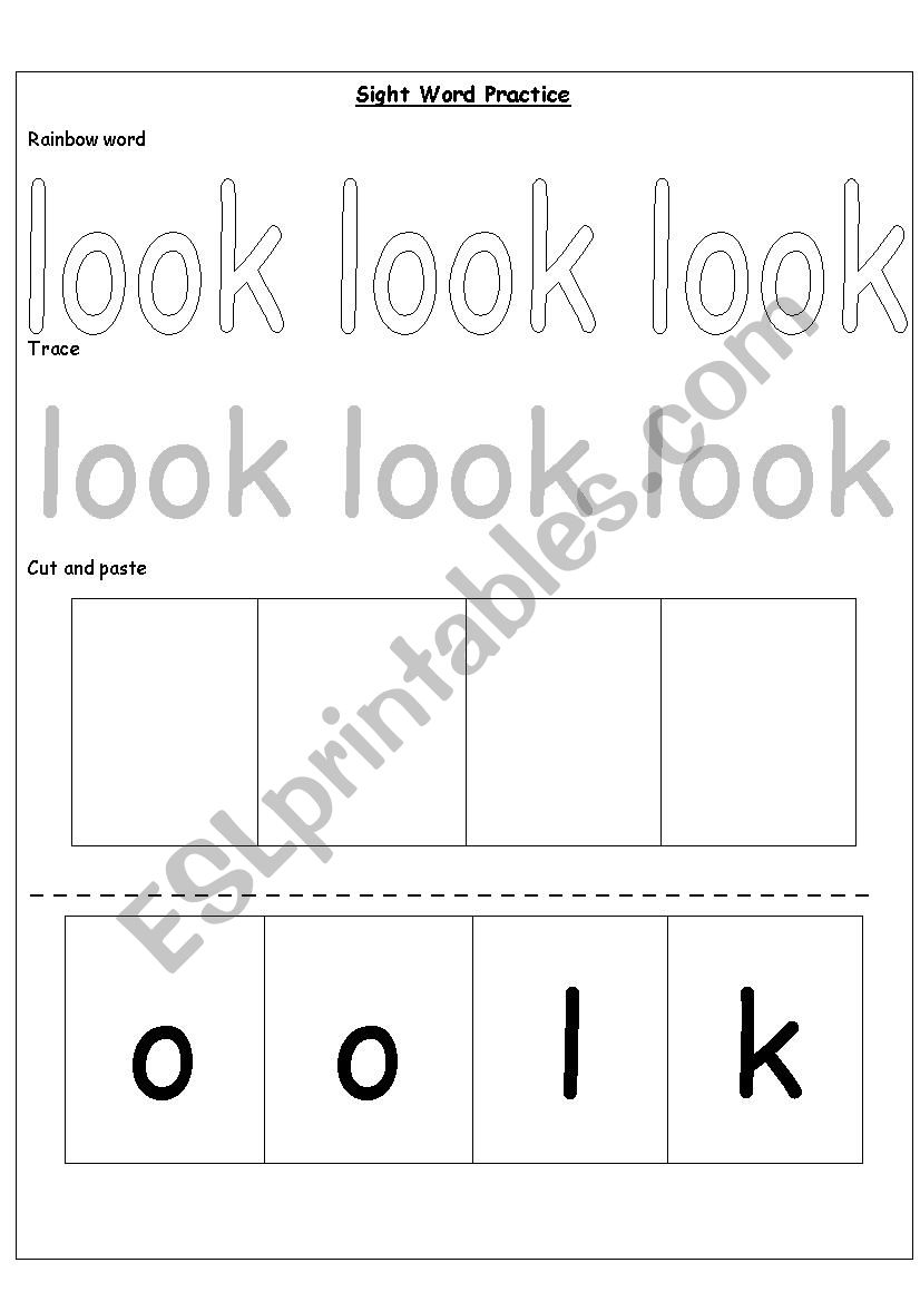 Sight words worksheet