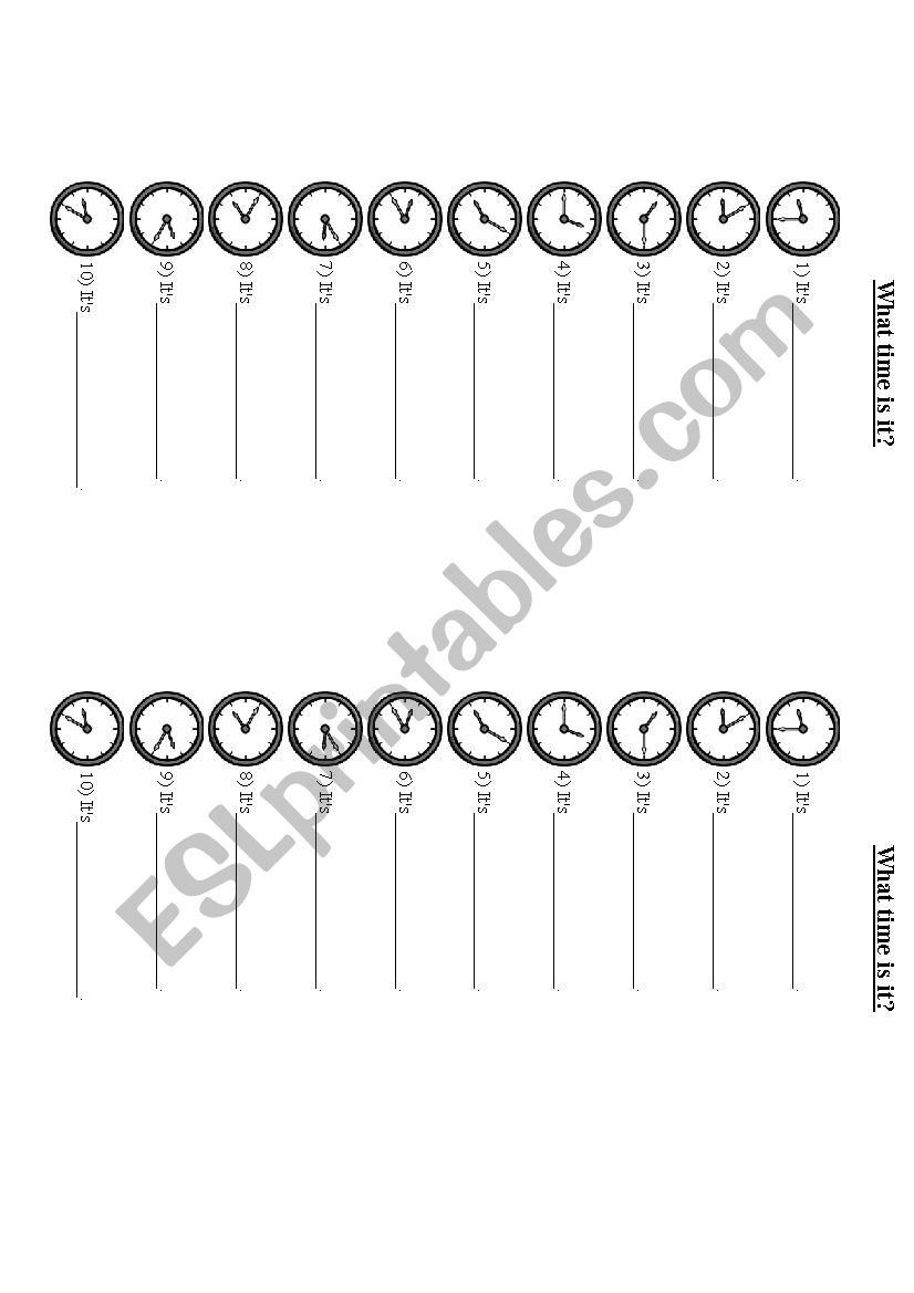 Whats the time? worksheet