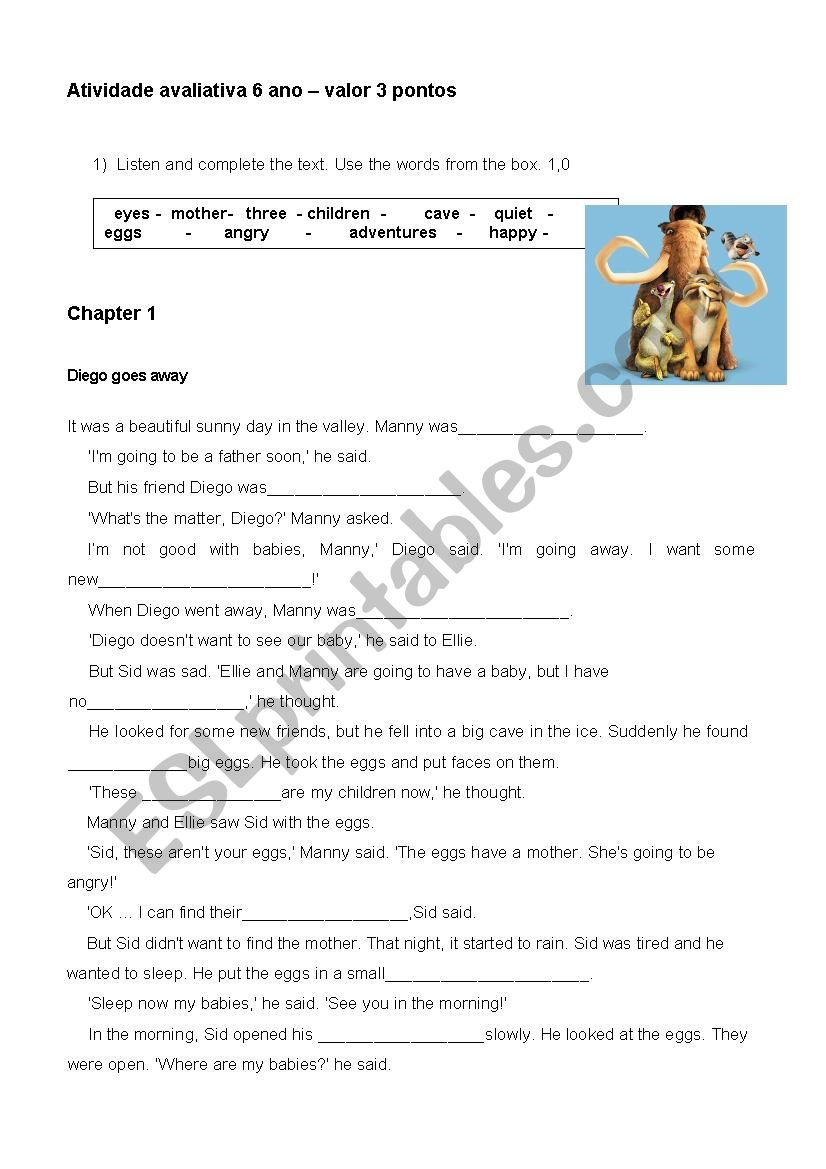 Ice Age worksheet