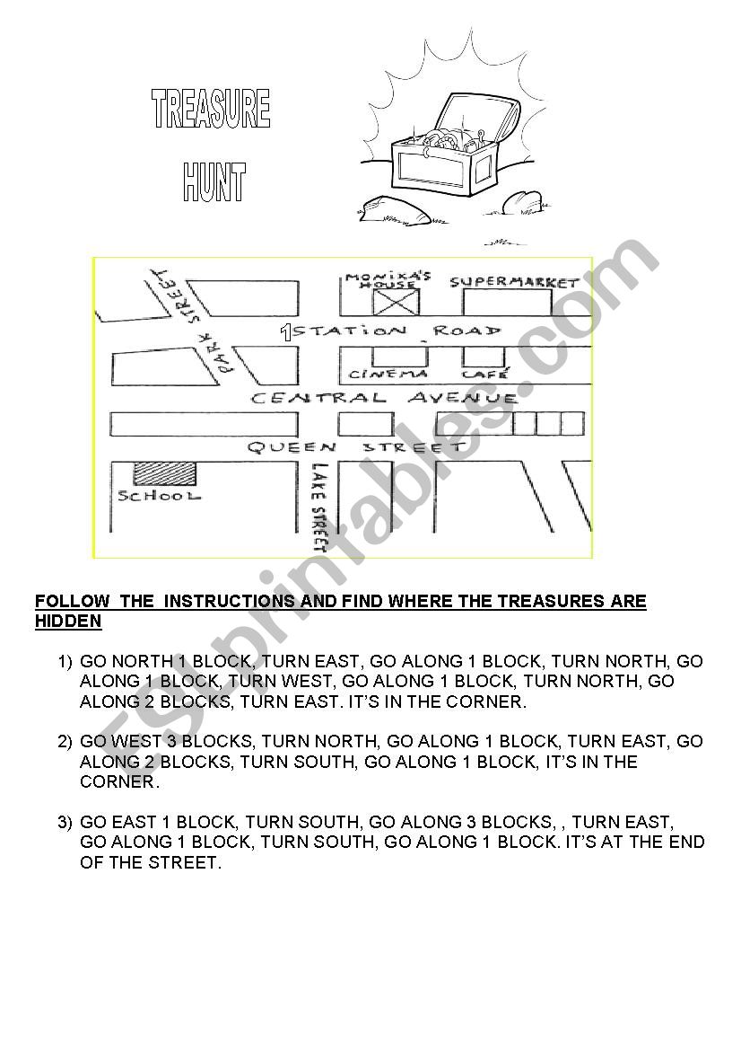 Treasure hunt worksheet