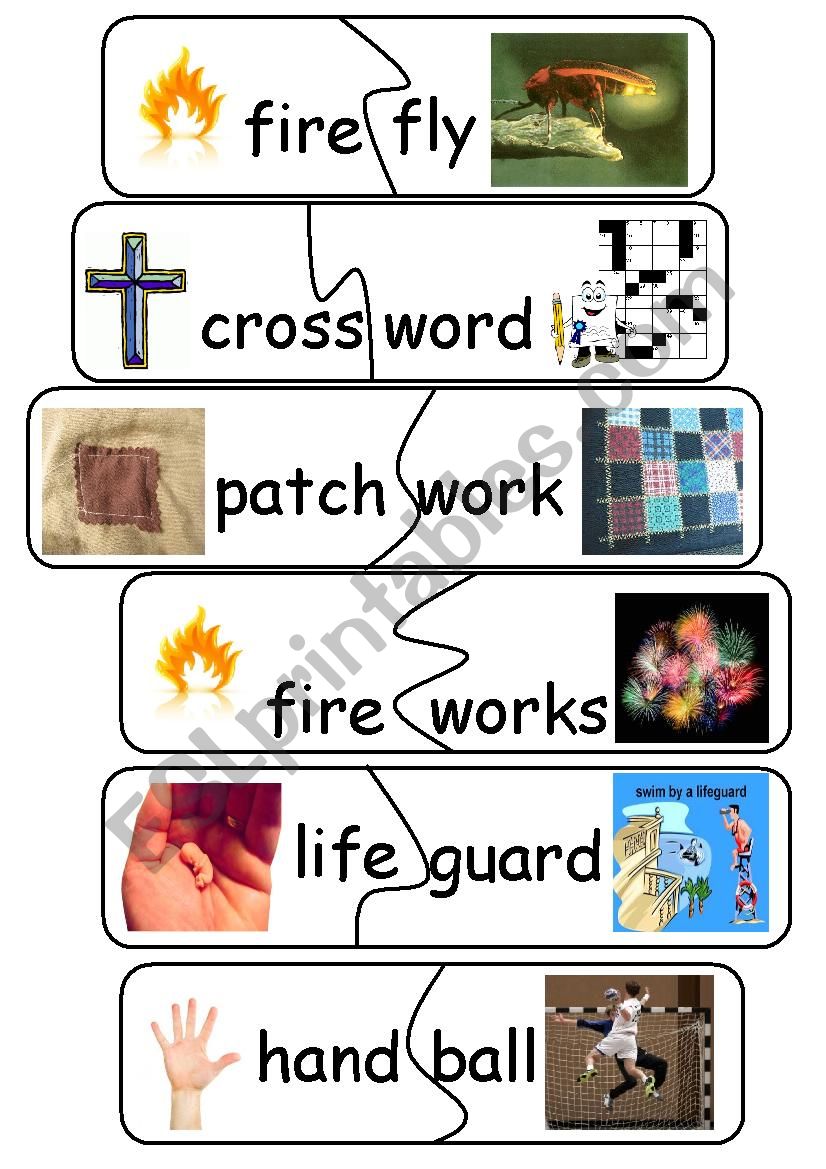 Compound Words/Game - set 23 worksheet