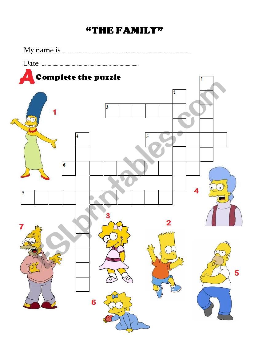 THE FAMILY worksheet