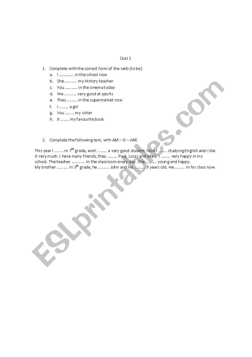 present continuous quiz worksheet