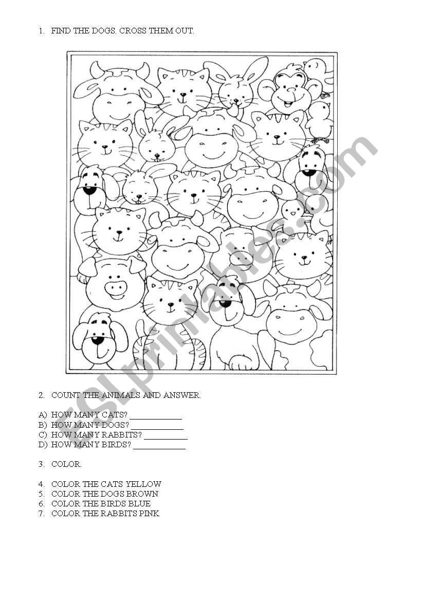 Animals worksheet