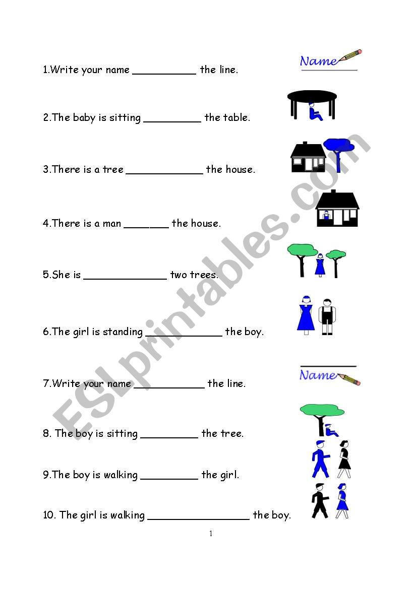 Prepositions worksheet