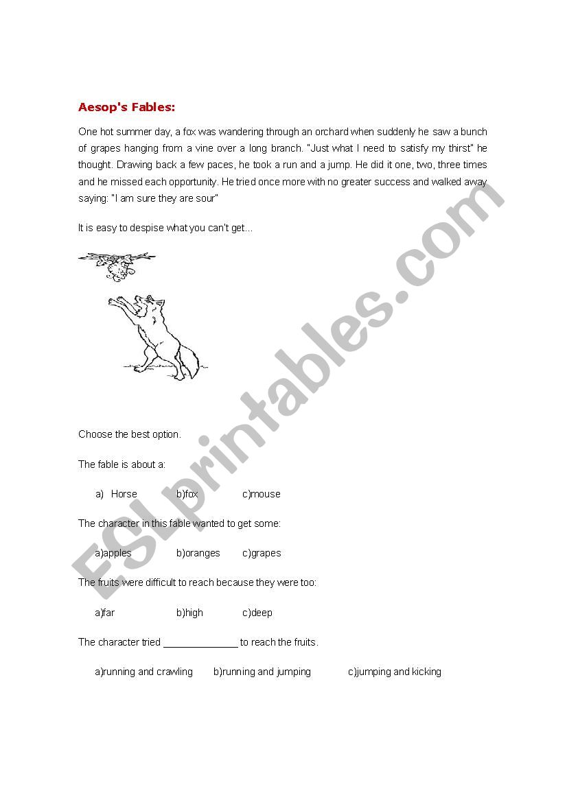 READING COMPREHENSION worksheet