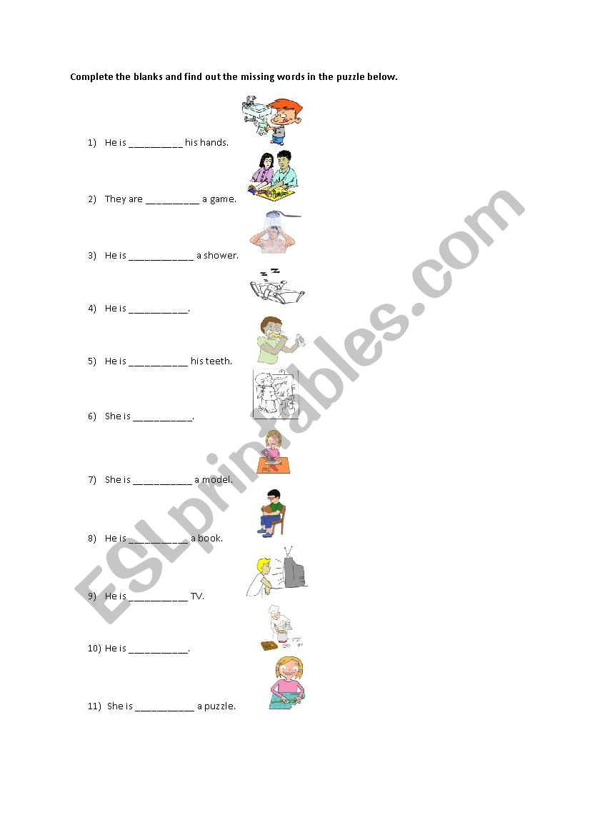 enjoyable present continuous tense worksheet