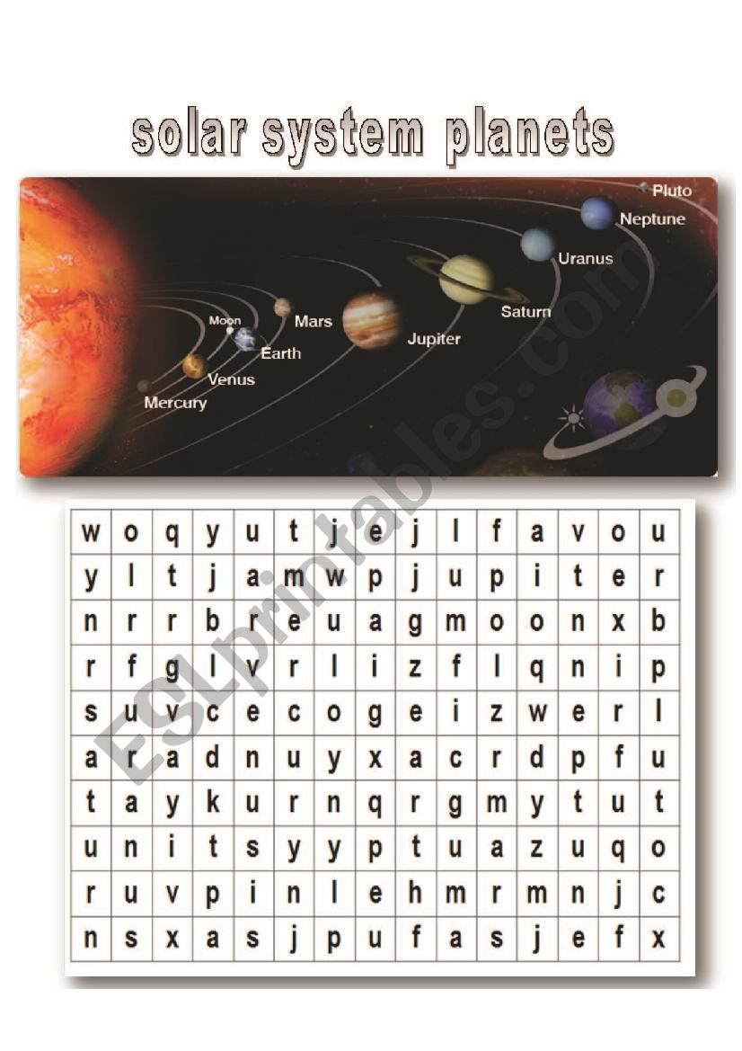 names of planets worksheet