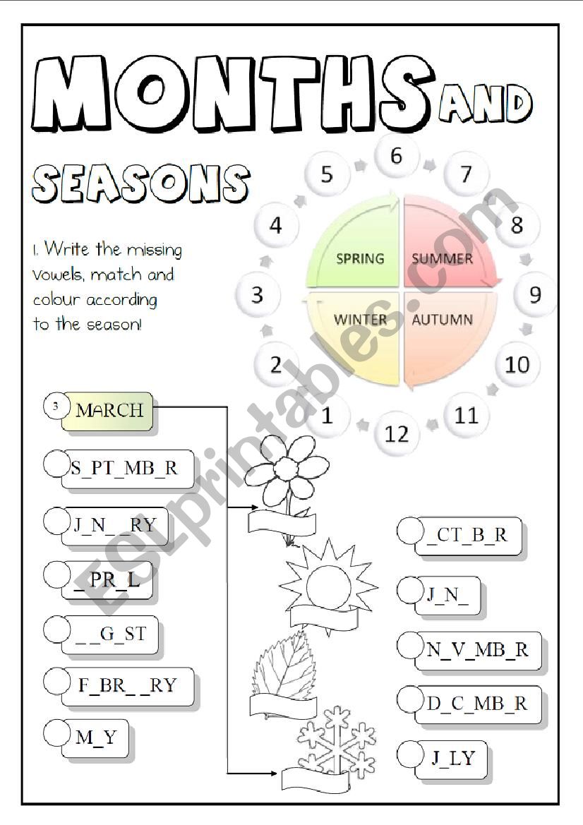 Months and seasons worksheet