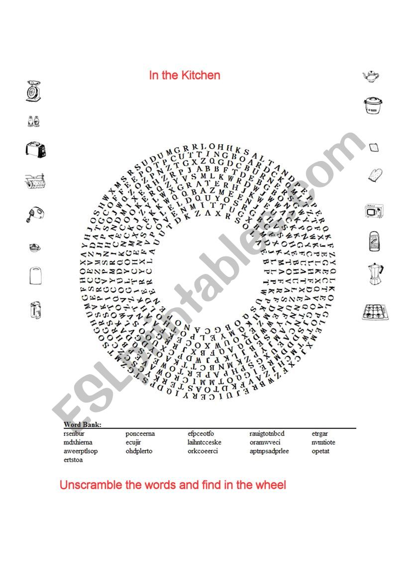 In the Kitchen worksheet