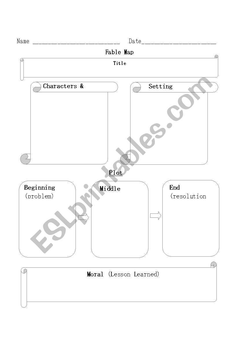 Fable Organizer worksheet