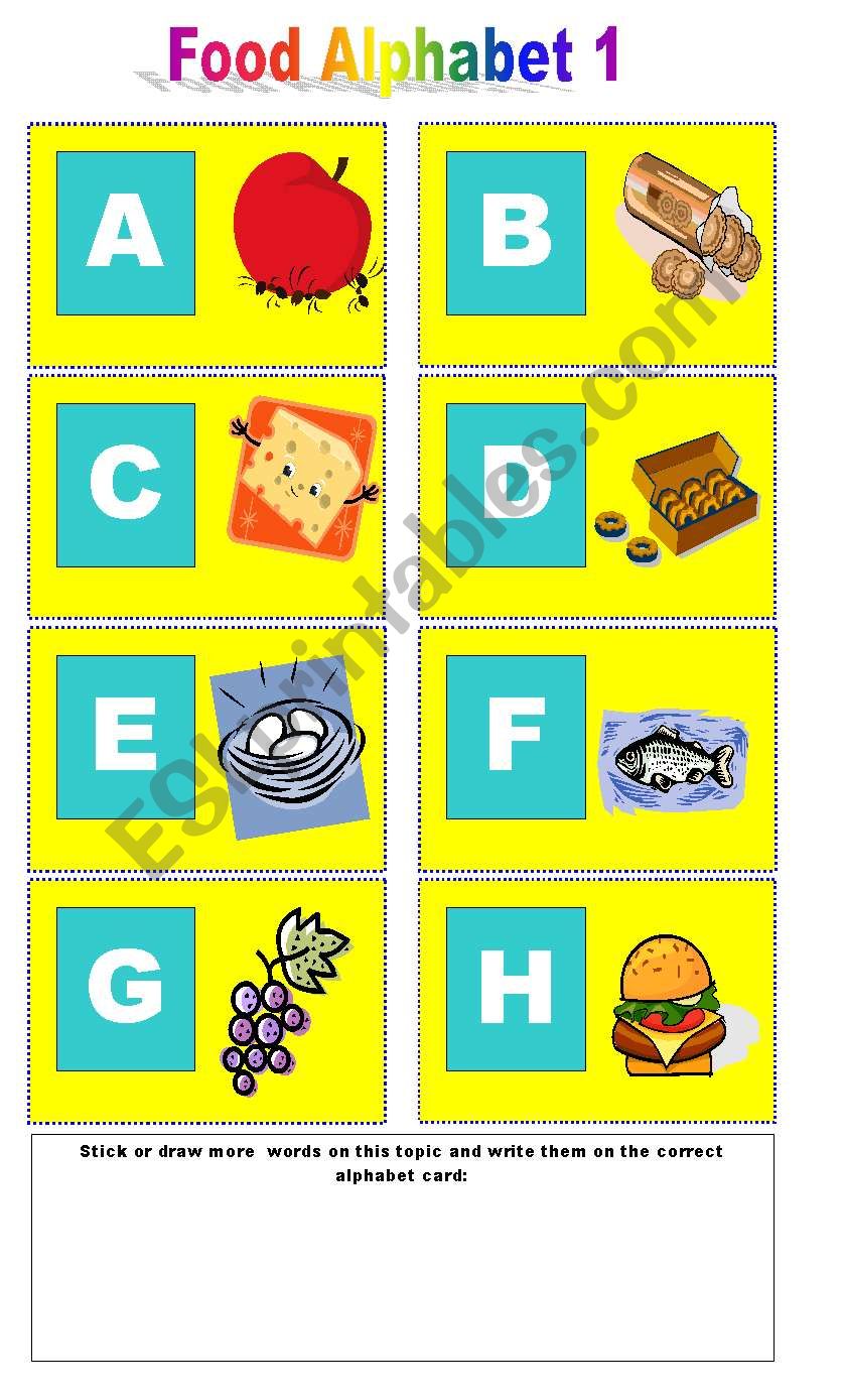 Food Alphabet worksheet