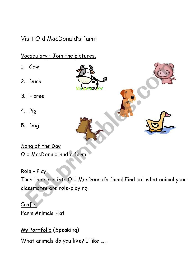 Farm Animals worksheet