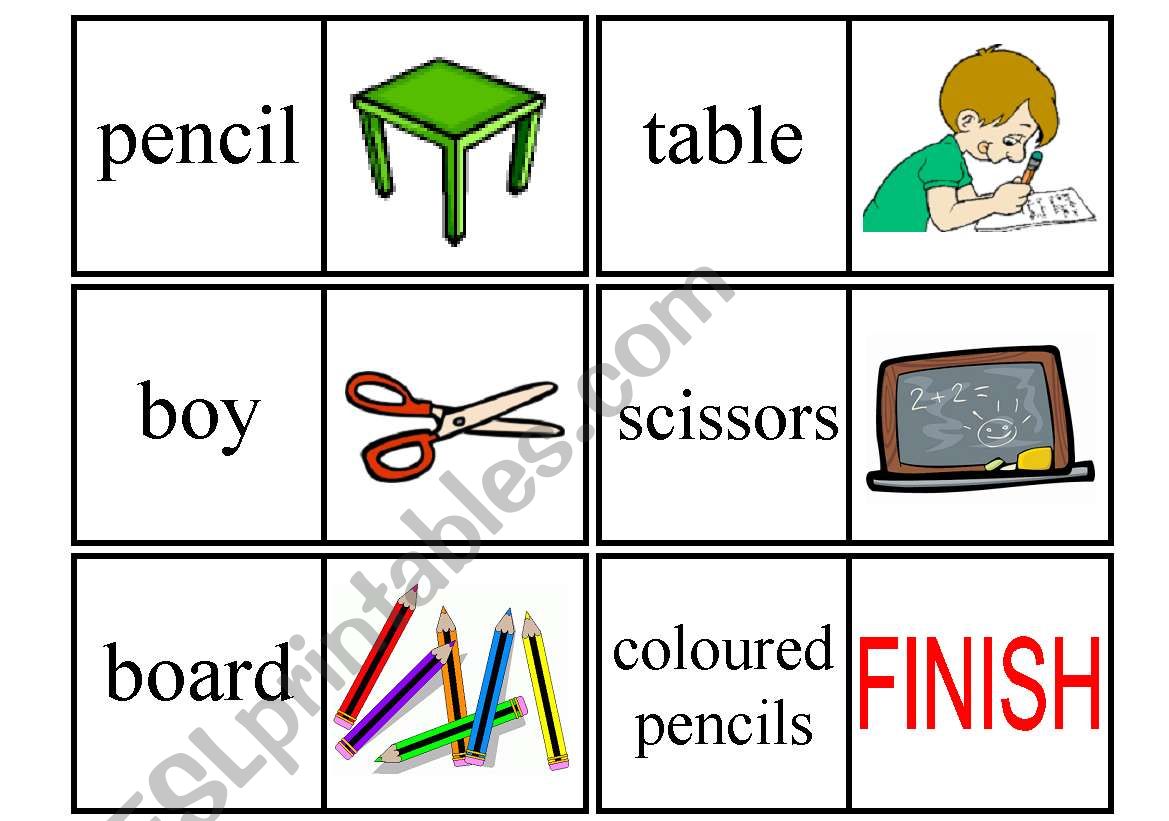 SCHOOL DOMINO worksheet