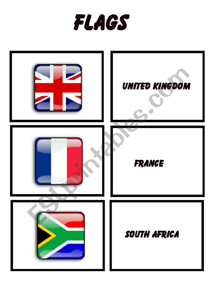 SET ONE OF FLAGS worksheet