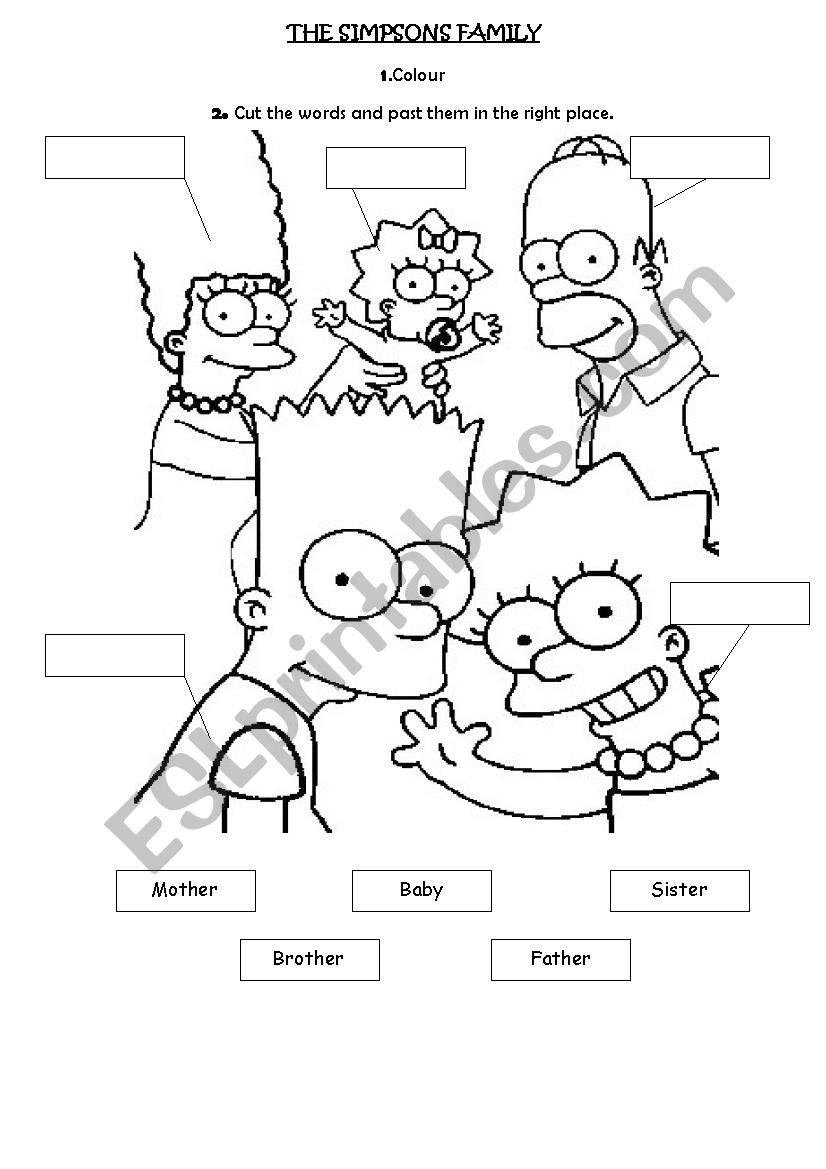 the simpsons family - ESL worksheet by princessmajito