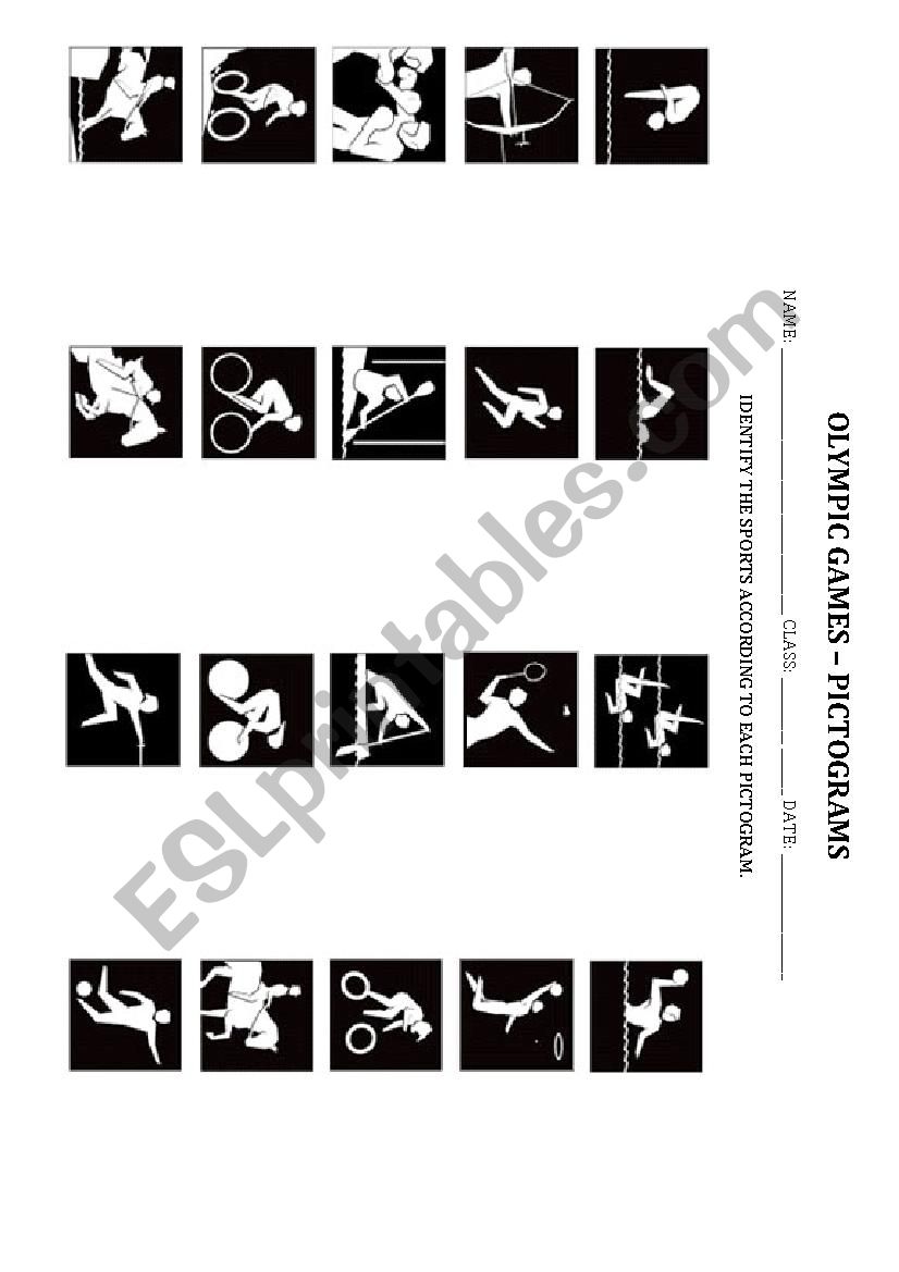 Olympic Games - Pictograms worksheet