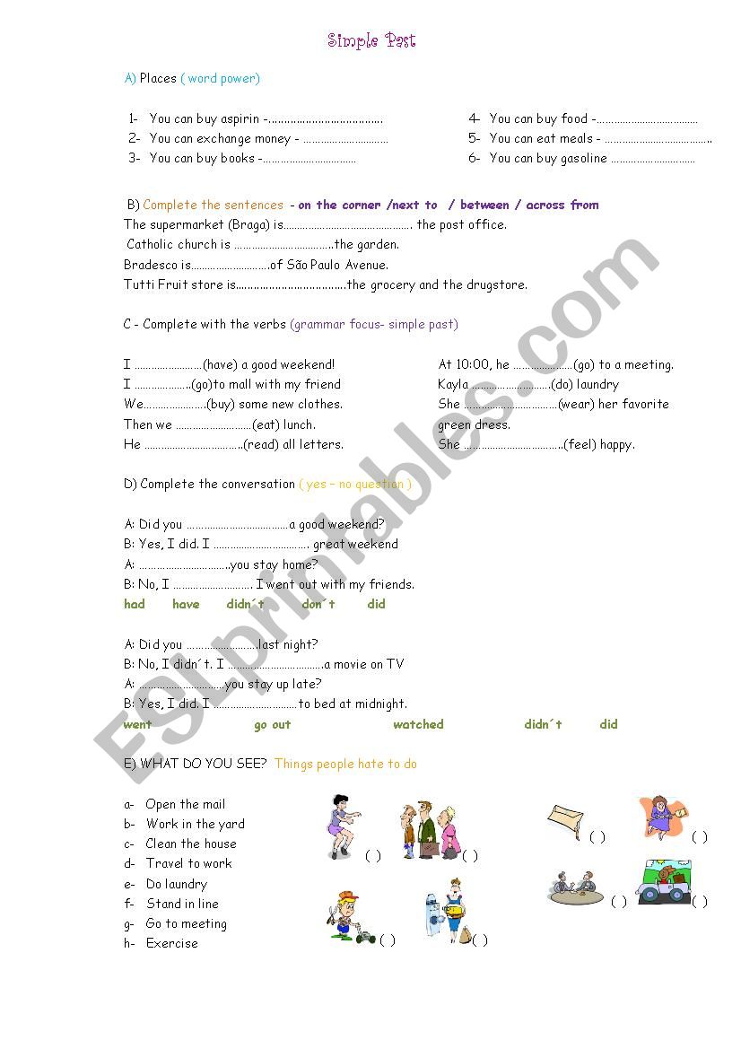 Simple Past worksheet