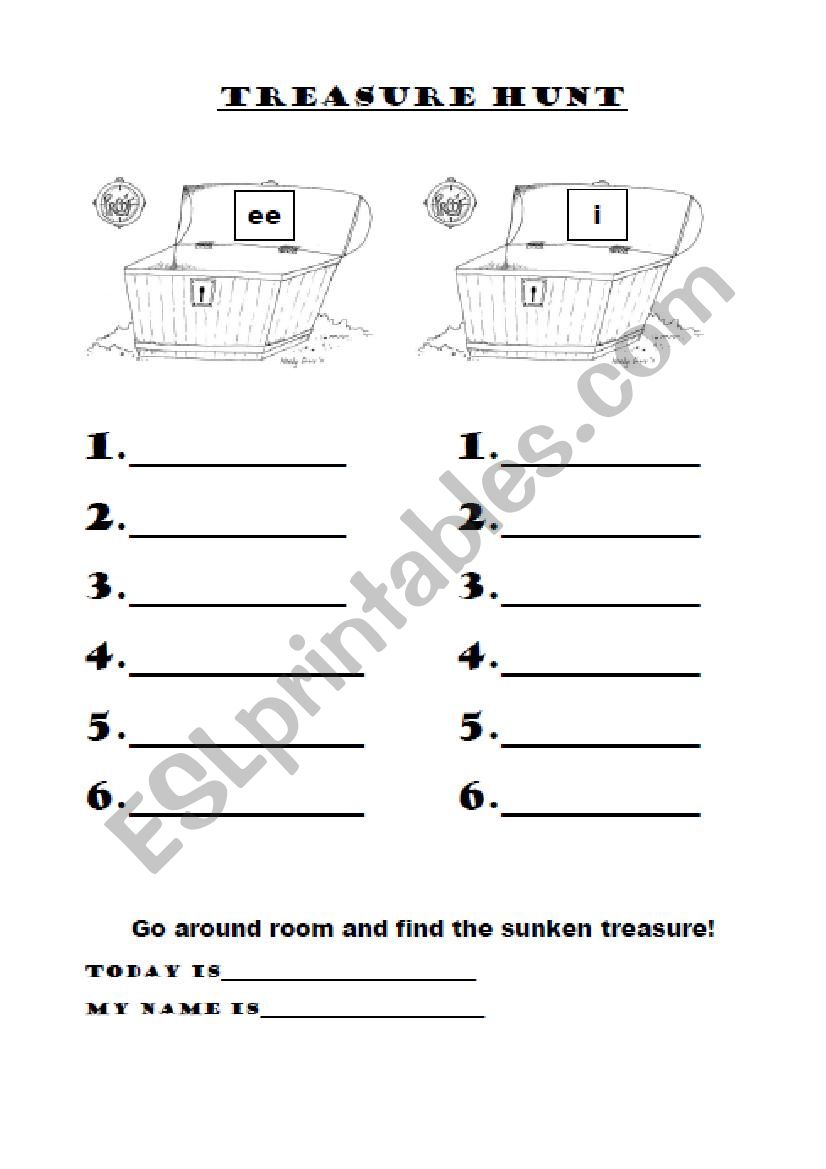 Phonics Word Chest worksheet