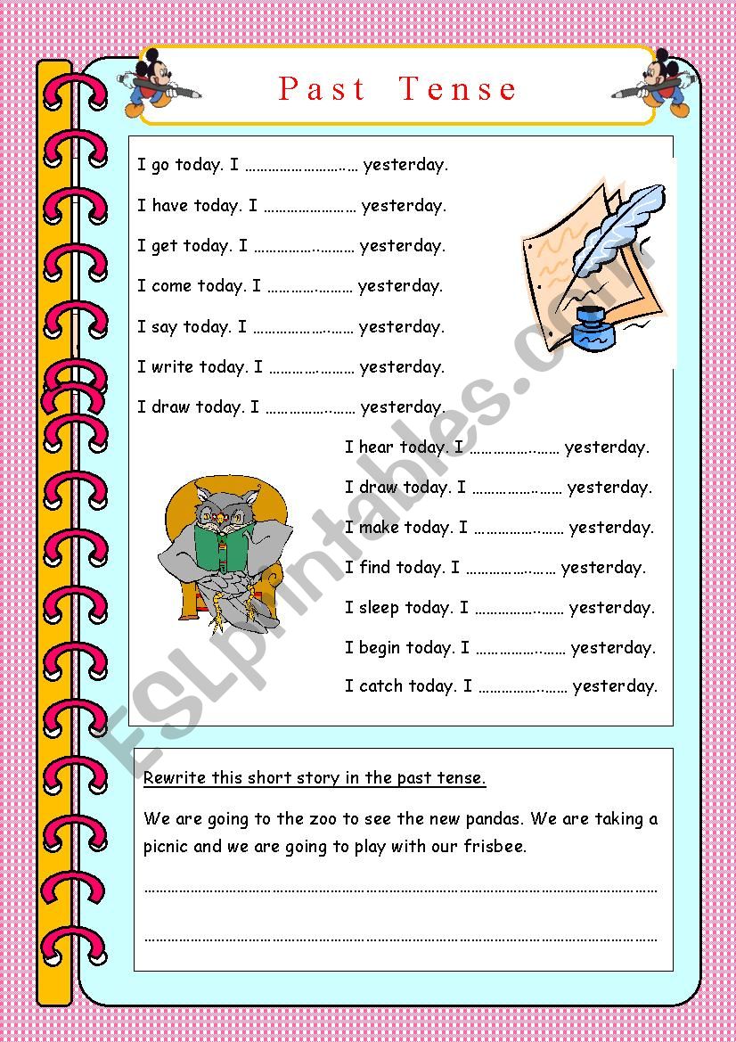 Past tense worksheet