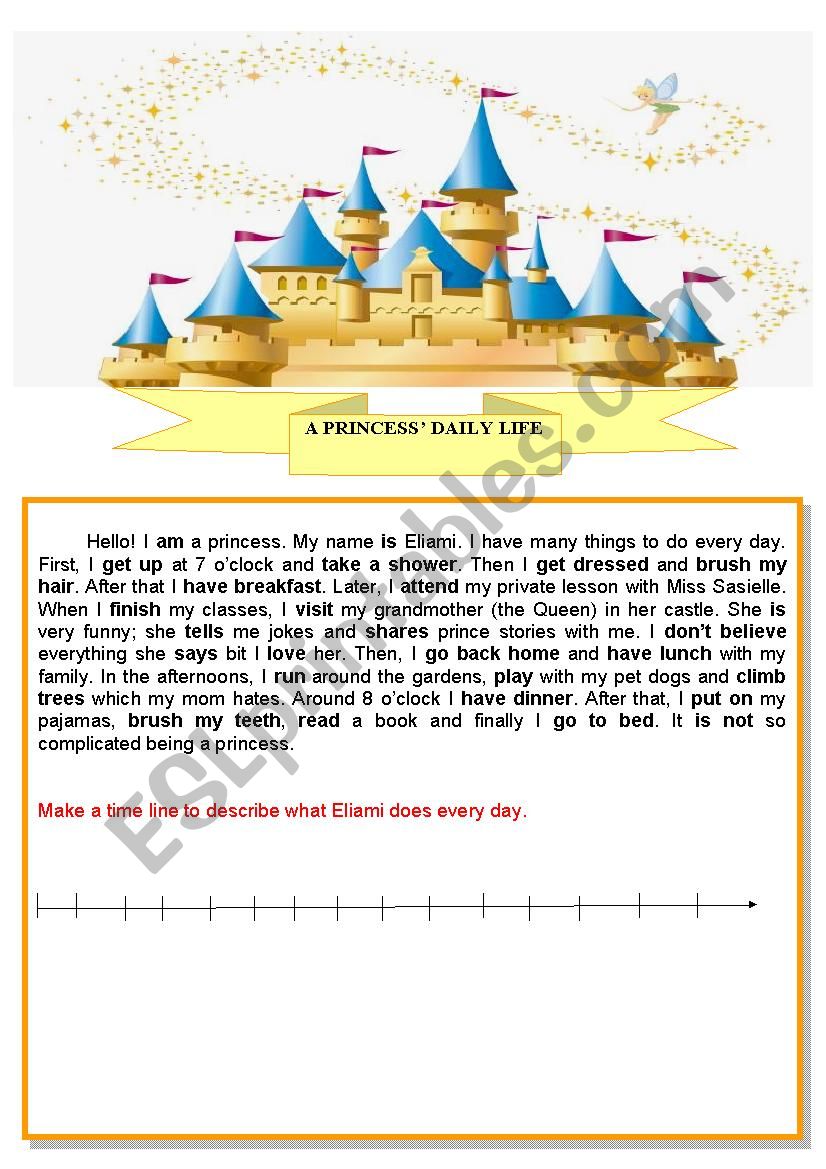 A PRINCESS DAILY LIFE worksheet